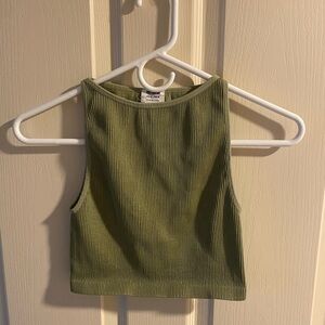 Cotton On Ribbed Crop Tank - Olive